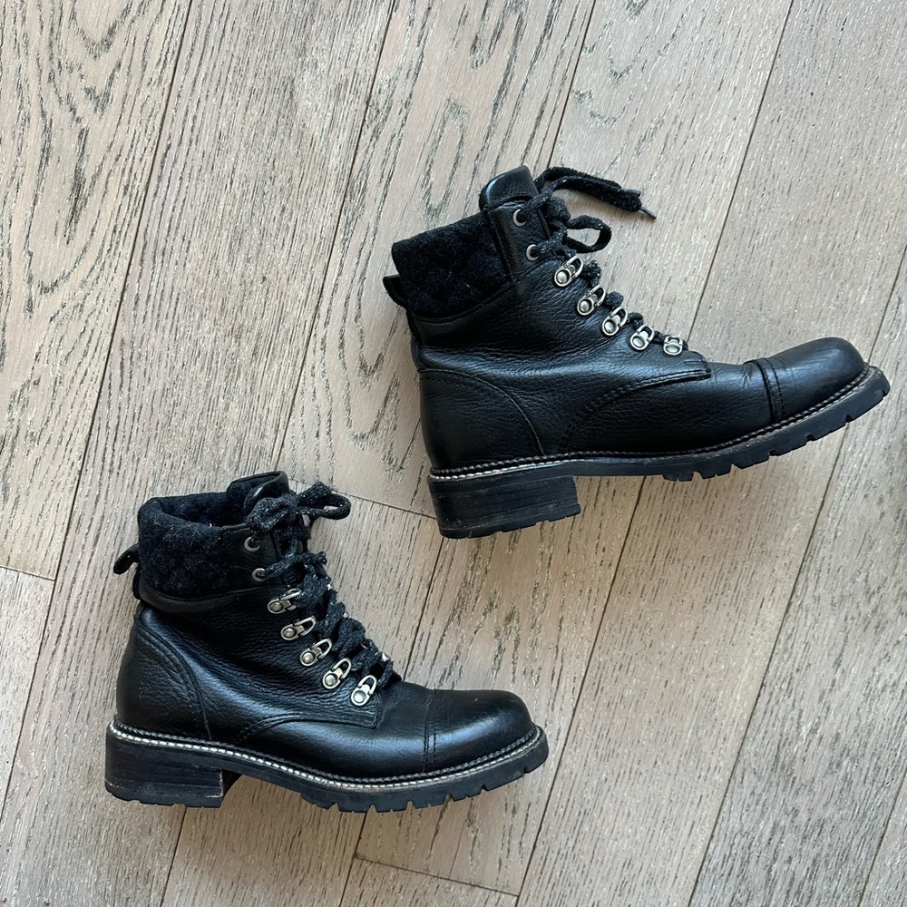 Gorgeous Frye black leather boots - soles replaced - well cared for! Size 8
